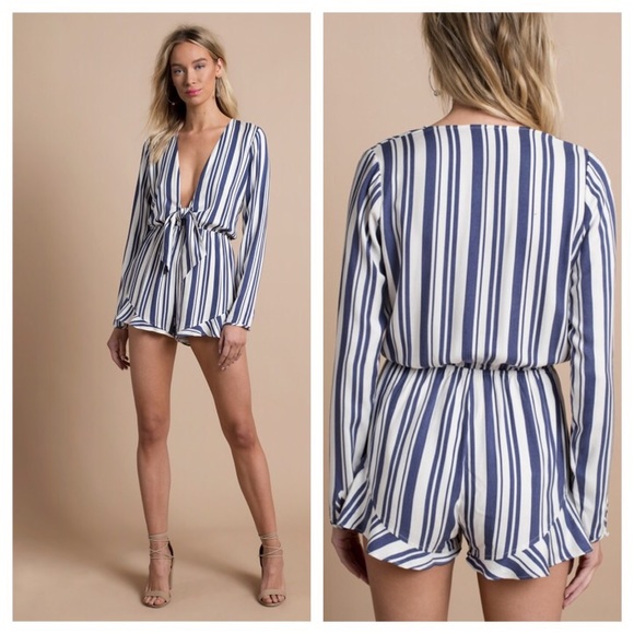 Tobi Other - TOBI ANGEL WHITE MULTI STRIPED ROMPER